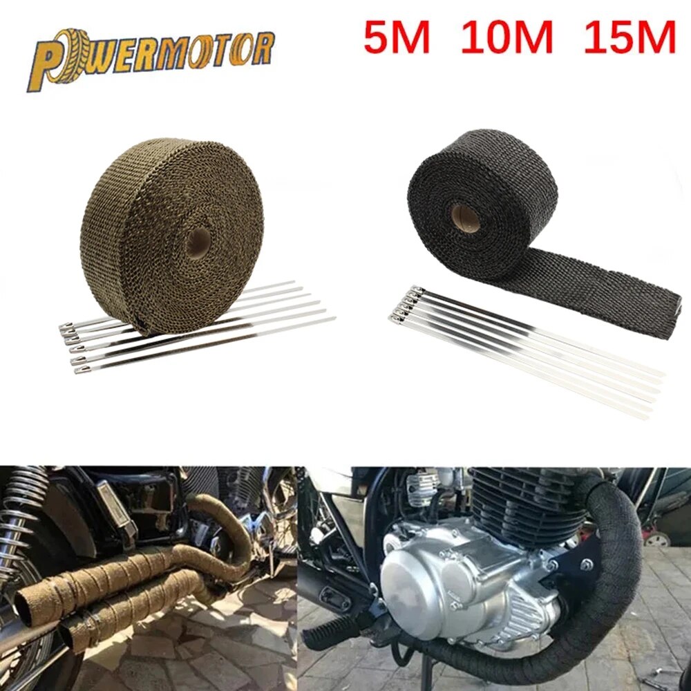 Exhaust Wrap Titanium - Термолента для выхлопных газов мотоцикла, спортивная