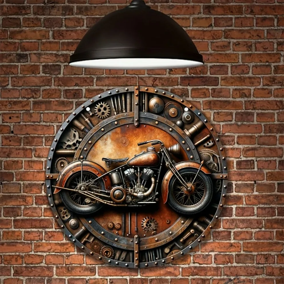 Металлическая круглая табличка – обзор и цена Motorcycle Gear Pattern